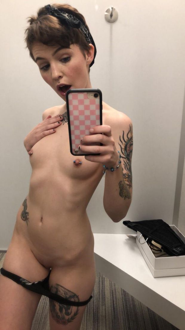 pixie-cut selfie