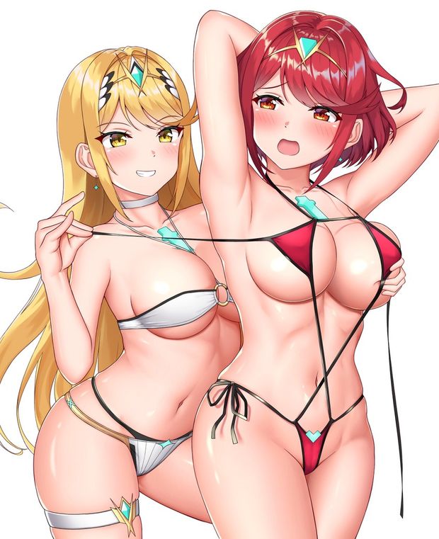 hikari and homura (xenoblade (series) and etc) drawn by sssemiii