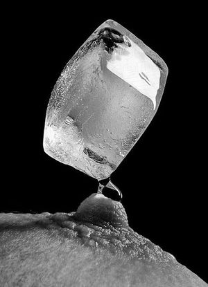 Ice cube tit torture