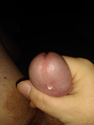 Precum oozing down
