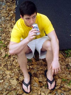 College freshman freeballing at first frat party of the year