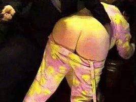 My wife Mercy getting her chubby little ass strapped in drop bottom jammies