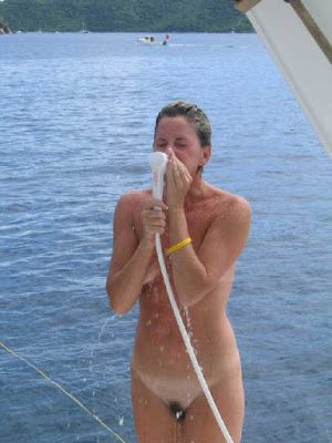 Showering nudist