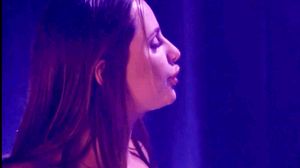 Sloppy star lathers spit into her pretty face