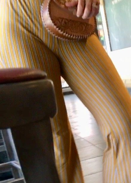 Hot blonde at Starbucks