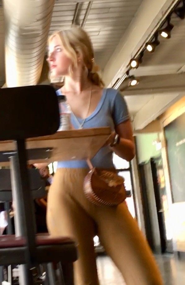 Hot blonde at Starbucks