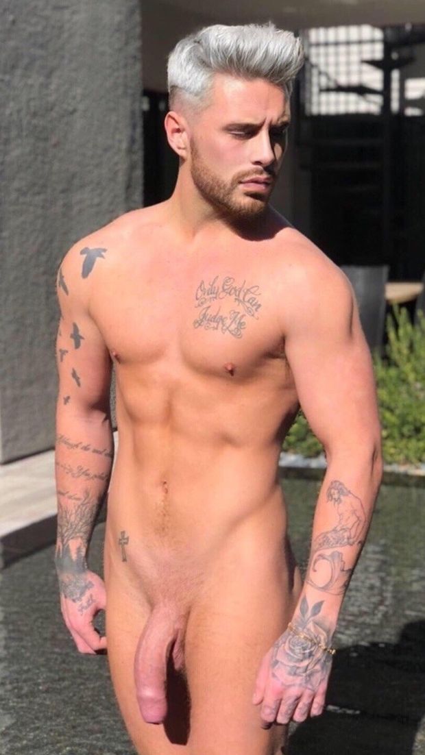 Hot tattoed men with big and fat dick