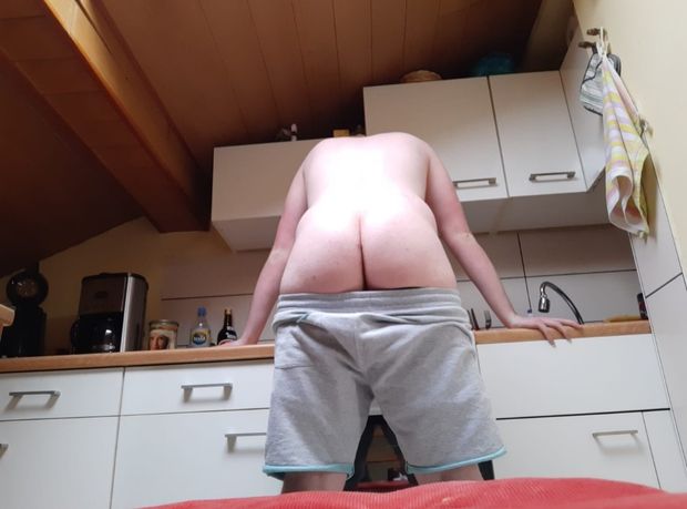 Bi ass in kitchen wants cock in ass