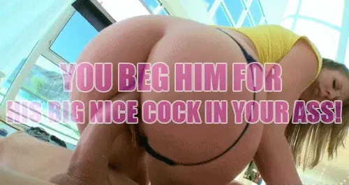 Beg Blonde Anal Sissy Caption