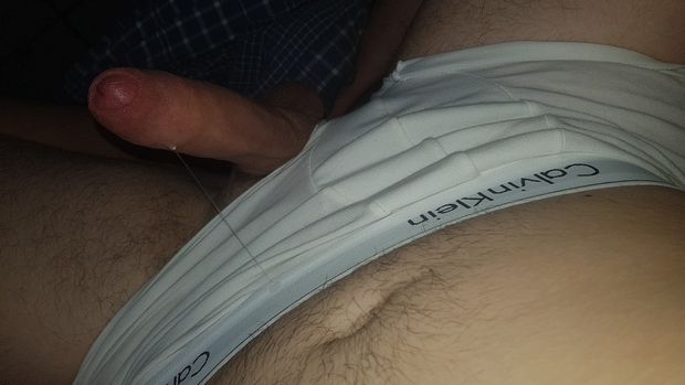 Waking up with my cock out an and leaking precum