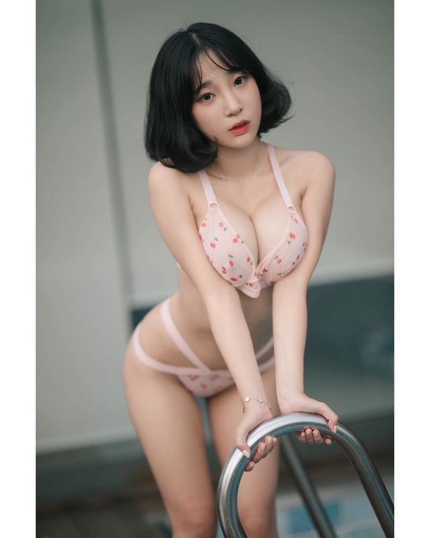 pink bikini on teen