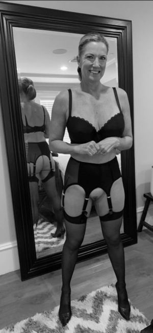 Showing off her lingerie