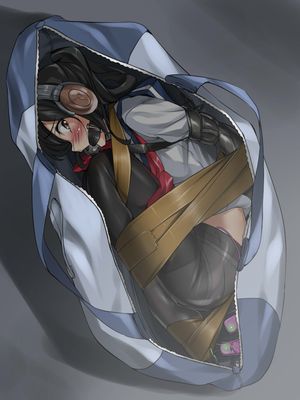 Tied, gagged, fitted with headphones and vibrators that'll last the whole journey [fumi11gou]
