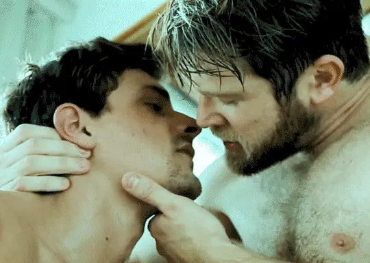 hot bearded guys kissing