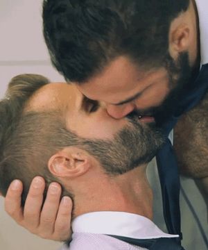 hot bearded guys kissing
