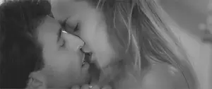 Passionate kissing between teen couple