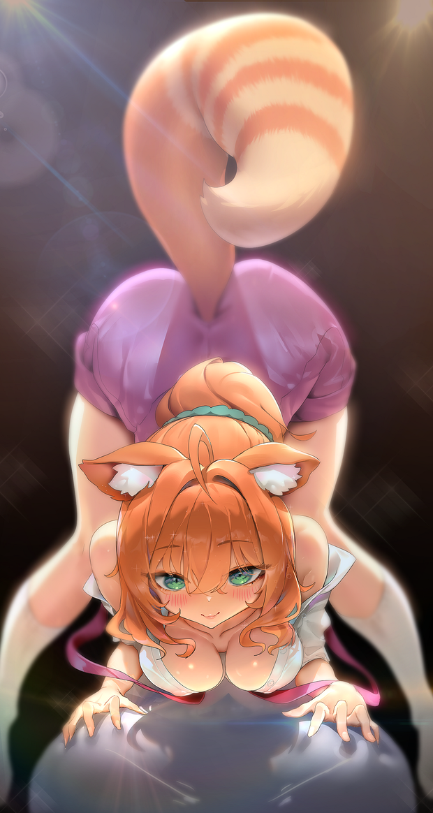 Beautiful pet bent over and blushing at the thought of what you'll do to her... [muloli]