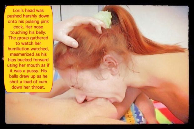 Lori taught to deep throat in front of her friends