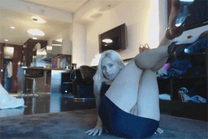Hot Blonde spreading legs for boyfriend
