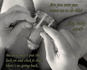 chastity cage captions