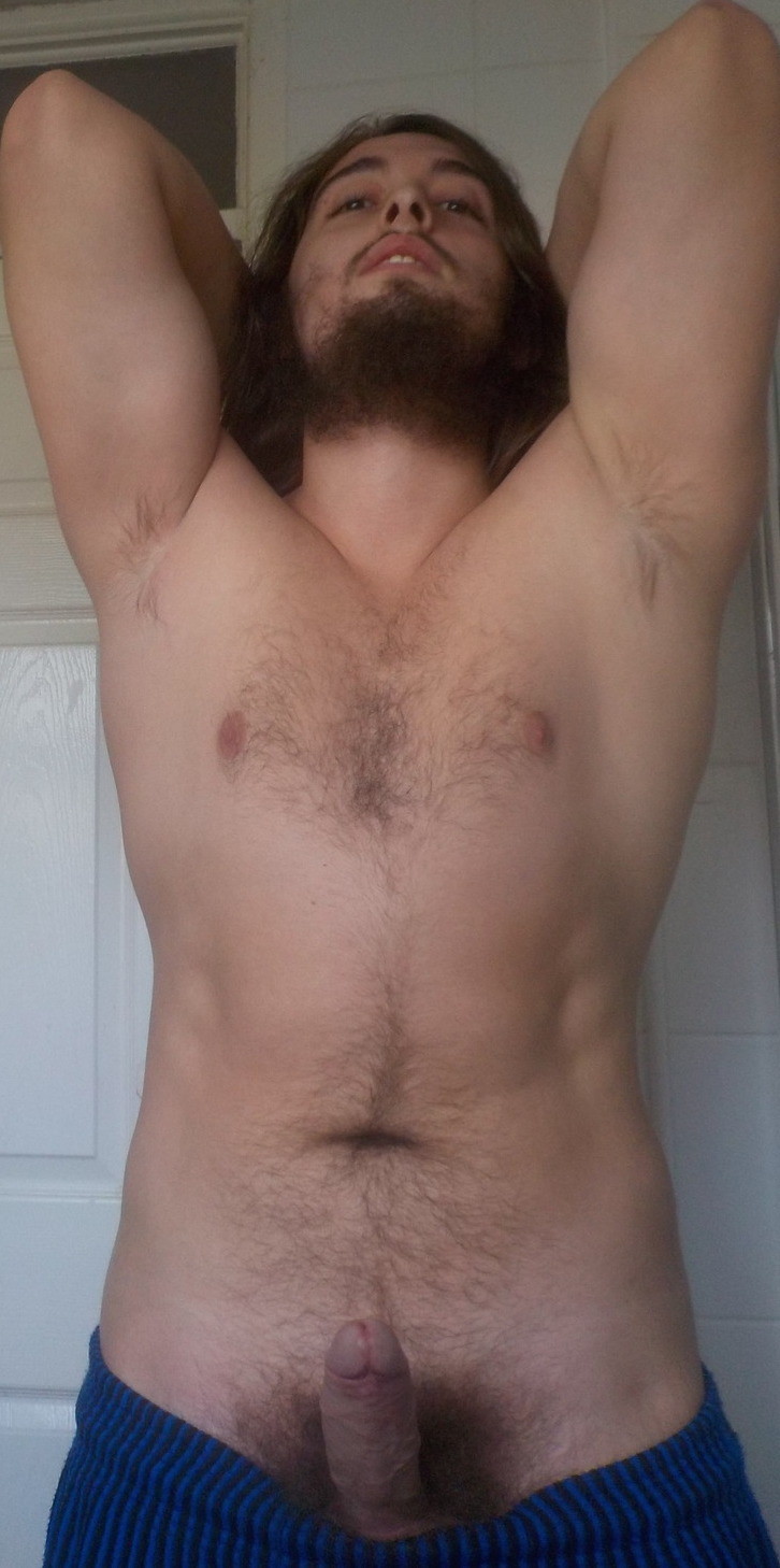 Me with trousers down showing fully erect penis - 6 inches