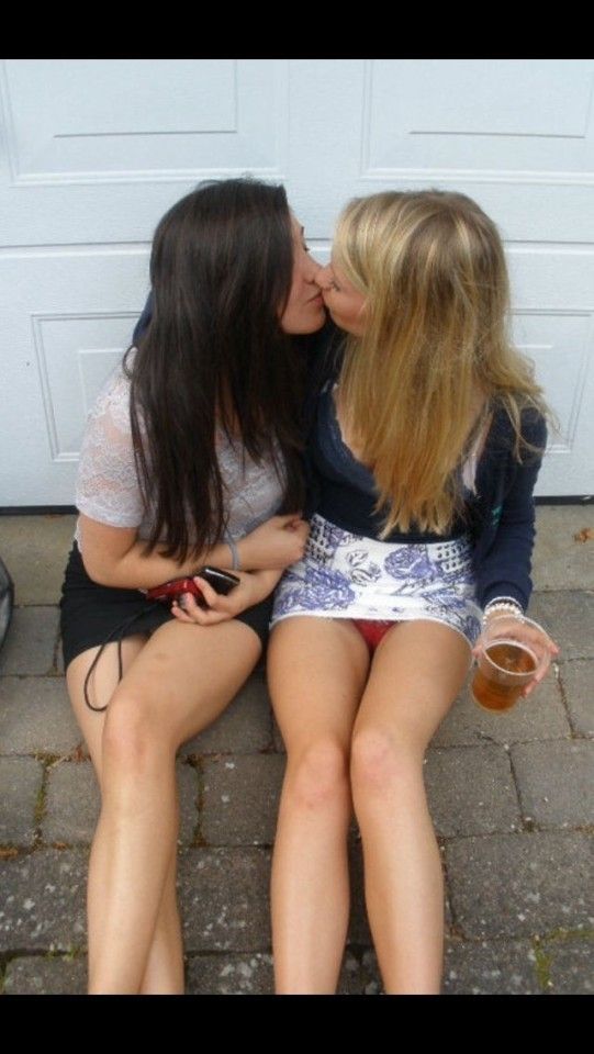 Teens kissing
