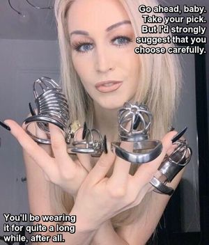 make your choice, sissy, to wear this cage for a very long time