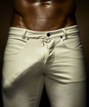 black cock bulge in white pants