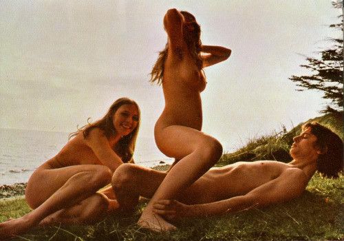 Nudist friends relaxing