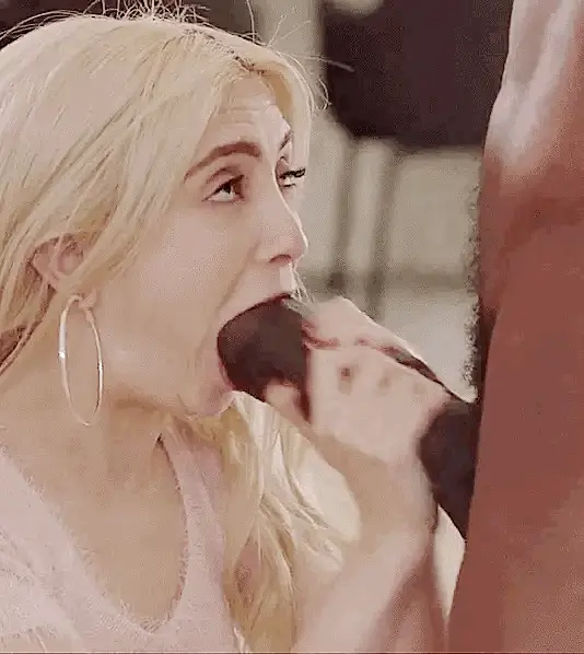 this huge bbc barely fits in her mouth