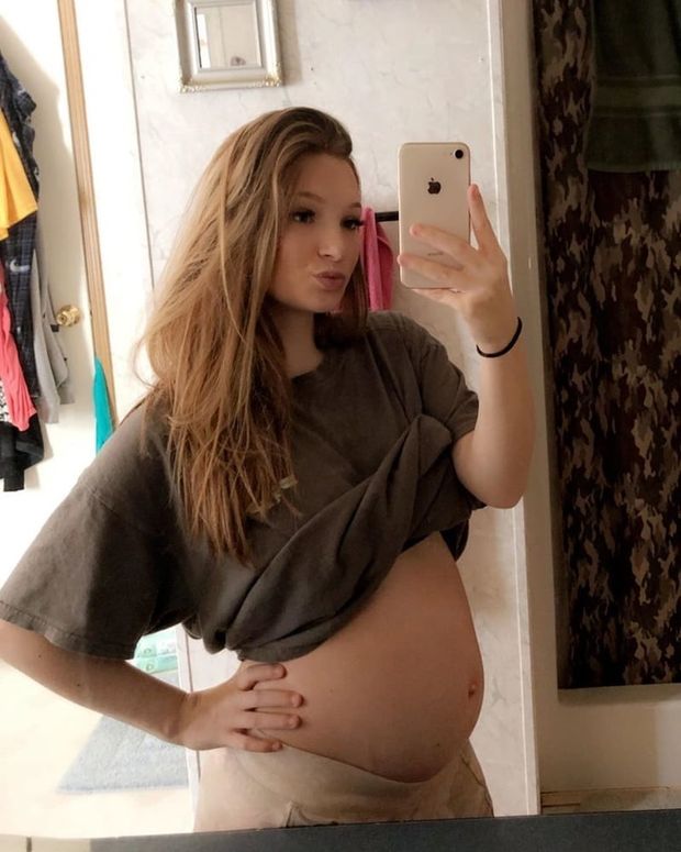 Hot Brunette - Pregnant
