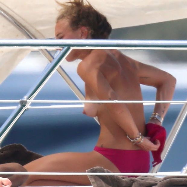 Chloe Green topless relaxing candids on the Yacht in Sardinia 68x HQ