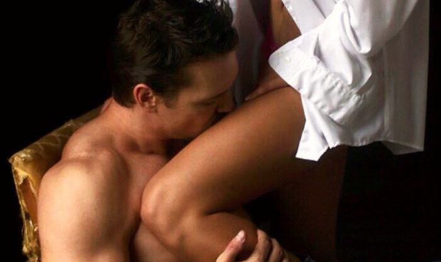 Passionate intimate leg kiss