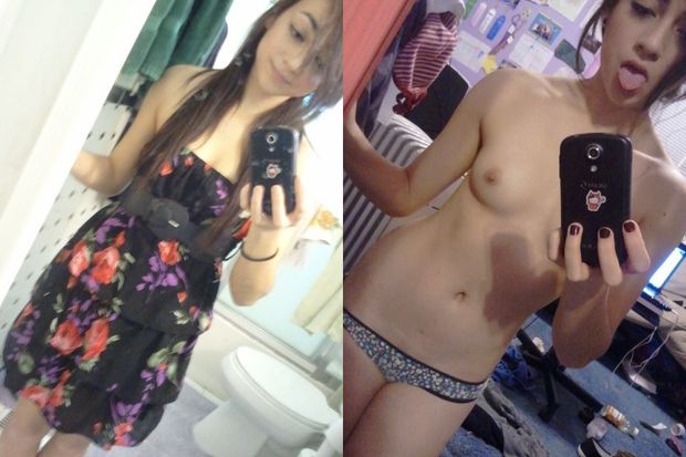 Cute slut before and after