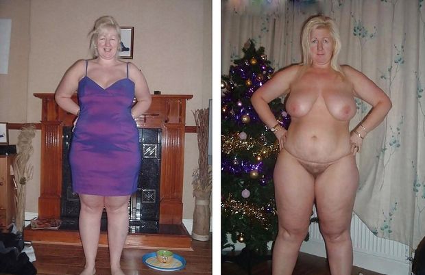 Blonde chubby mom