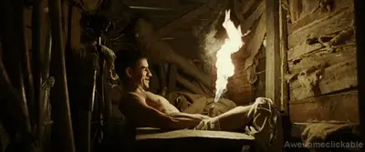 Guy with his dick on fire