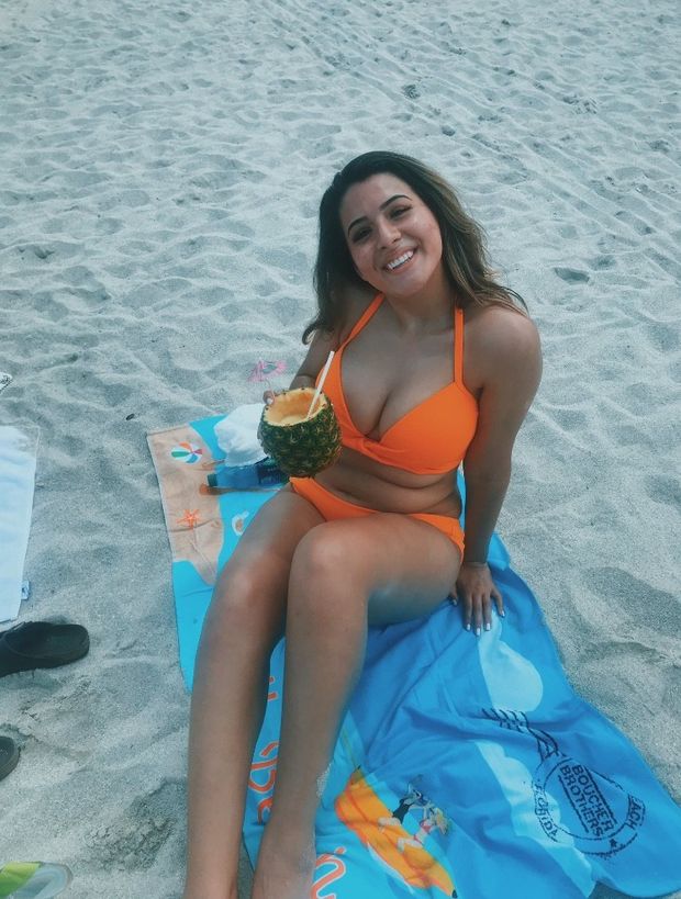 Big tits in orange