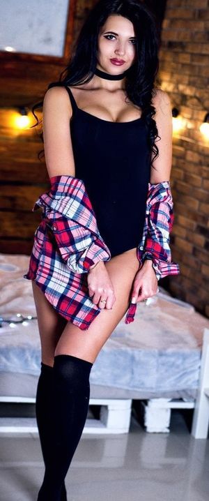 Sexy brunette with big boobs before fuck