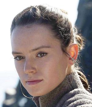 Rey’s eyes gleam with curiosity when viewing the magnificence of “The Wookie Dick!”