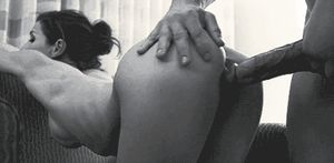 Skinny chick takes big dick standing up