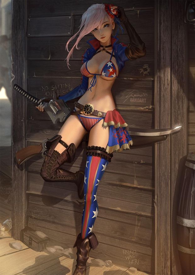 The blonde swords woman.