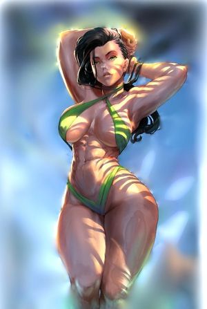 Elle Sturludóttir in swim suit