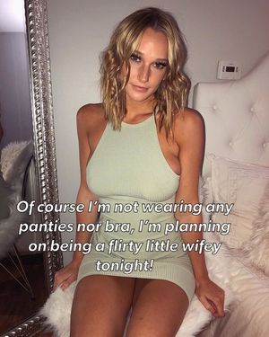 No panties, no bra ! She's planning of being a flirty little wifey tonight !