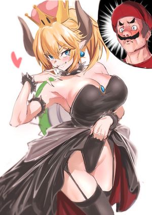 Bowsette Surprise to Mario