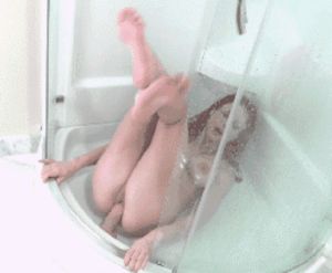 Self anal in shower