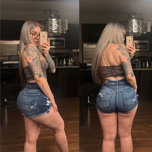 Denim booty shorts