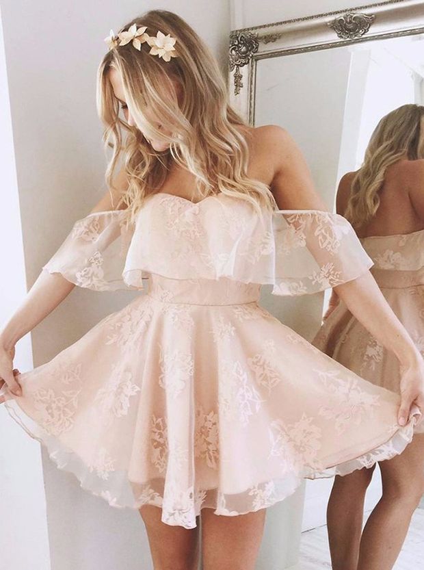 Off the shoulder little pink dress.....my dream.