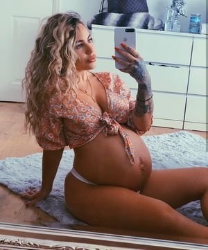 Awesome pregnant blond