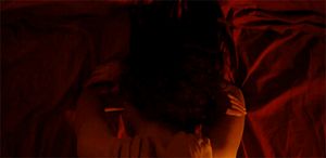 Lightly pulling hair