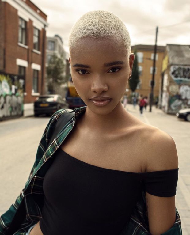 short hair ebony